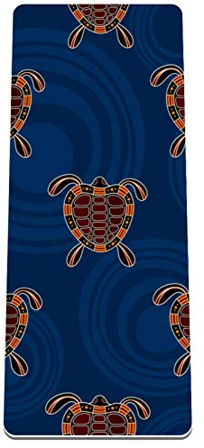 Eslifey Aboriginal Australische Art Schildkröten Muster Yogamatte Dicke rutschfeste Yogamatten für Damen & Mädchen Trainingsmatte Weiche Pilatesmatten (182,9 x 81,3 cm, 1/3 Zoll dick)
