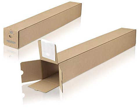 WPTrading - 50 Stück Versandhülsen 610 x 105 x 105 mm selbstklebend braun (QP4) - Versandkarton lang und eckig - Karton Verpackung Versandhülse für Sonnenschirm, Teppich, Golfschläger, Ski & Rohre