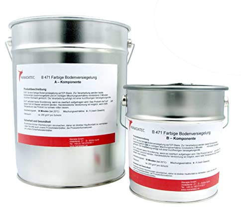 MANADATEC 2k Epoxidharz Bodenbeschichtung 5kg I RAL 2009 Verkehrsorange I Lösemittelfrei, Umweltfreundlich & Geruchsneutral I Beschichtung für Garagen- & Kellerböden I Hohe Schlagfestigkeit