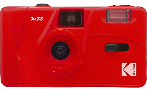 KODAK M35 DA00239 - Appareil Photo Rechargeable 35mm, Objectif Grand Angle Fixe, Viseur Optique, Flash Intégré, Pile AAA – Rouge