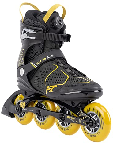 K2 Skates Herren Inline Skates F.I.T. 90 BOA, Grey - Mustard, 30G0815.1.1.090