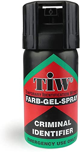 Self-Defence Professional Quality UK Legal Criminal ID Spray. Police Used Brand TiW TW1000. (1 x 40 mL Unit) TiW FARB-GEL-SPRAY for Women, Men, Dog Walkers, Elderly, Runners, Cyclists, Students