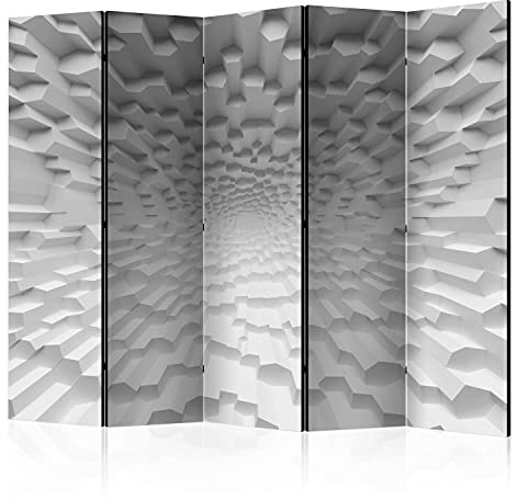 murando - Paravent Raumteiler Abstrakt, 225x172 cm, 5-teilig, Wohnzimmer | Mobiler Sichtschutz, sofort einsatzbereit, Holzrahmen, ideal fürs Wohnzimmer oder Büro, geruchsneutral, lichtbeständig