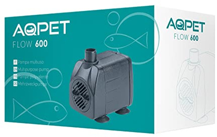 AQPET Flow 600 Pompe submersible pour aquariums avec capacité réglable Max 600 l/h