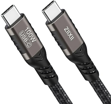 ZIIXII 100W USB C auf USB C Kabel, 1.5m USB C Kabel auf USB C Ladekabel Schnellladekabel Typ C Ladekabel, Nylongeflecht für Samsung Galaxy S22 Ultra S21 S20 Note Tablet Huawei