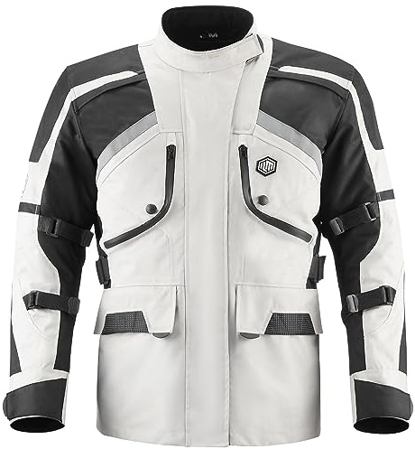 ILM Motorcycle Jacket Adventure Mens Riding Armored Airflow Dirt Bike Touring Waterproof Clothing All Season Model RL01