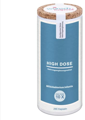 Bifidobacterium infantis HD (hochdosiert), 290 Kapseln, mit 1.000% mehr Gehalt als bei Standard-Produkten. 10 Millarden KbE pro Tag