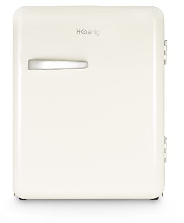 h.koenig Mini Bar Vintage 31L TOAD8, Mini Frigo compatto, Alimenti, Bevande, Cosmetici, Design vintage, Temperatura regolabile 6°-15°C, 24 dB, Colore crema