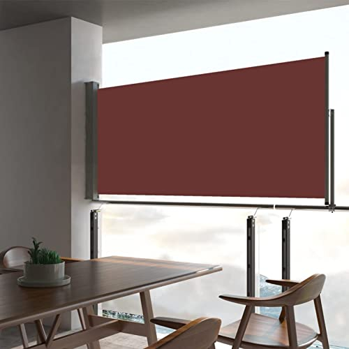 Keketa Tenda da sole laterale allungabile, tenda a rullo laterale, per balcone, giardino e terrazza, 60 x 300 cm, marrone
