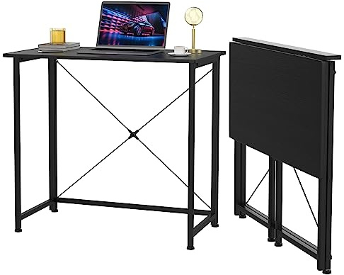 Chleby Schreibtisch Faltbar Tisch Faltbar Computertisch Portable Schreibtische Klappbar PC Tisch Schwarz 80x45.5x74 cm