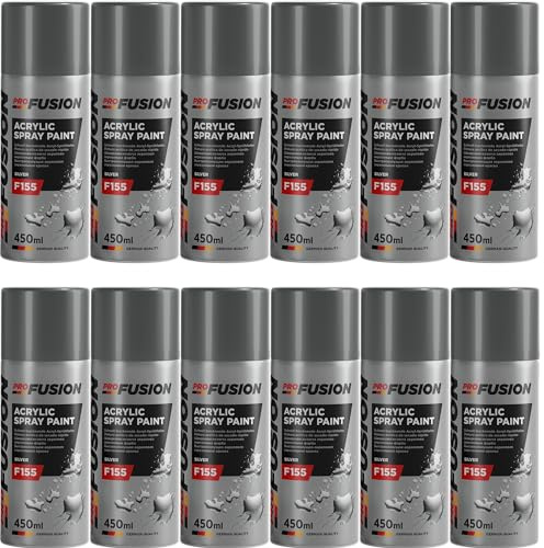 ProFusion Pintura Acrílica en Spray Plata - Secado Rápido - ACRYLIC SPRAY PAINT F155 Spray 450 ml (12)