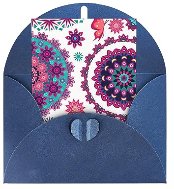 Boho Mandala Grußkarte Urlaubskarte Geburtstagskarte Karte Valentinstag Weihnachtskarte Hochzeitskarte Dankeskarte Party Einladungskarte