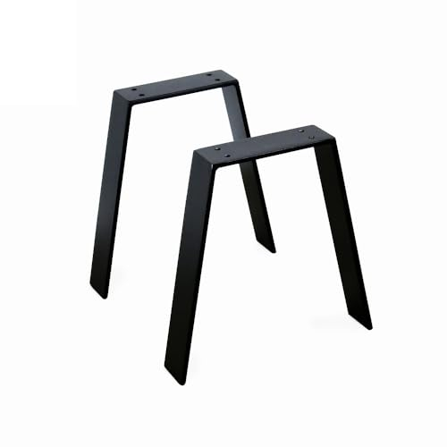 modernLOFTart Tischkufen Schwarz Vm 60x10 mm - Tischbeine Metall aus Flachstahl Sandgestrahlt und Pulverbeschichtet - Tischgestell Breite 20cm, Höhe 42cm - Industrial Loft