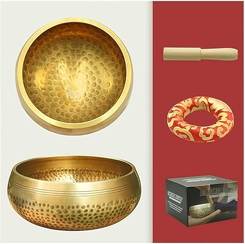 Tibetan Singing Bowl Set with Cushion and Mallet – Easy to Play Meditation Bowl for Beginners, Mindfulness, Stress Relief, Yoga – Gift Ready. (3.15 inches Diameter) Loopunk