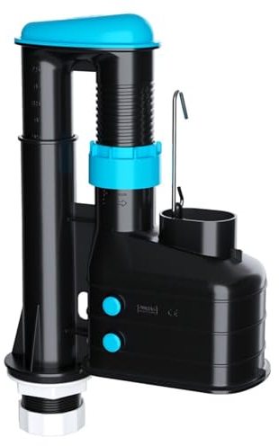 SPARES2GO Sifone per WC a Doppio Scarico Regolabile In Altezza da 7,5 a 9,5 Leva Di Troppo Pieno Interna per Cassetta WC