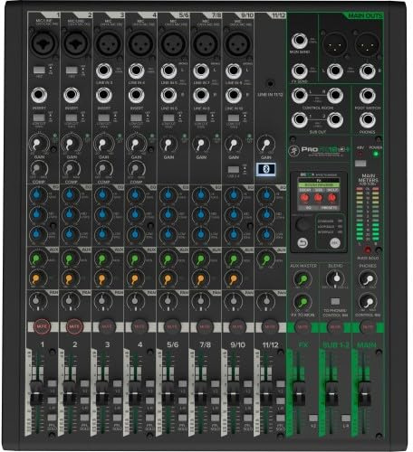 Mackie ProFX12v3+ Serie 12-Kanal Analog-Mixer für Aufnahmen in Studioqualität und Live-Streaming mit verbessertem FX, USB-Aufnahmemodi und Bluetooth