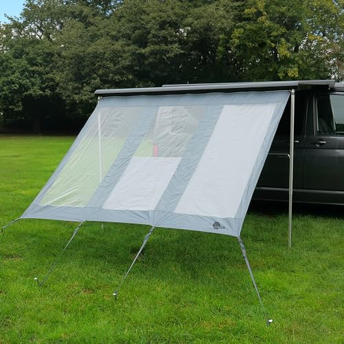 your GEAR Panorama Front Wand 2,4 x 2 m - Vorderwand für Markise - Schutz vor Sonne, Wind und Regen mit UV 50+, Campingbus Wohnwagen Wohnmobil
