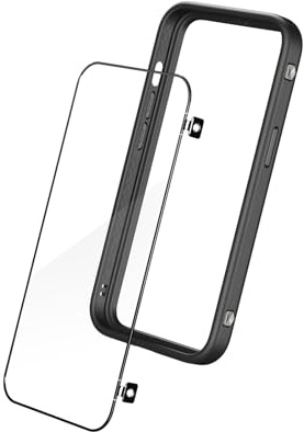 RhinoShield RhinoBuff FPS Präzisions-Kit Kompatibel mit[iPhone 14 Pro] Gaming-Controller Bumper-Case mit mattem Displayschutz, Knöpfe mit patentierter Technologie für PUBG, optimale Belüftung-Schwarz