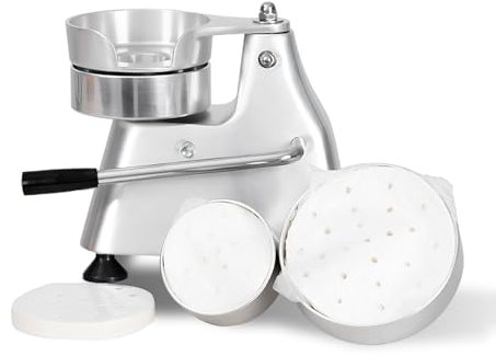 CTJ 3 in 1 Commercial Burger Patty Maker 4/5/6 Inch Hamburger Press - Heavy Duty Stainless Steel Beef Press Patty Maker with 1200 Pcs Patty Papers for Beef Pork Chicken Patty