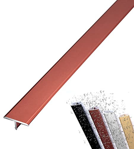 Zjpgcsdsc Übergangsstreifen for Bodenschwellen, T-Form, Übergangsstreifen for Böden aus Aluminiumlegierung for unebene Böden im Innenbereich, Türen, Hartholzböden(Red,Length 110cm/43.3in)