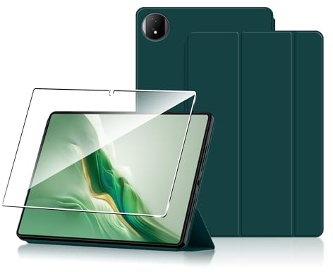Hülle für Honor Magic Pad 2 12.3 2024 Tablette Case Cover+1 Stücks Schutzglas Schutzfolie -Grün