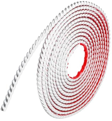QUARKZMAN Flexibles Wandabschlussleistenformteil, 16,4 Ft x 0,39 Zoll Selbstklebendes Schäl- und Stickformteil-Tapeten-Spiegelrahmen-Bordüre für Schrank-Spiegelrahmen, Linie Weiß Silber