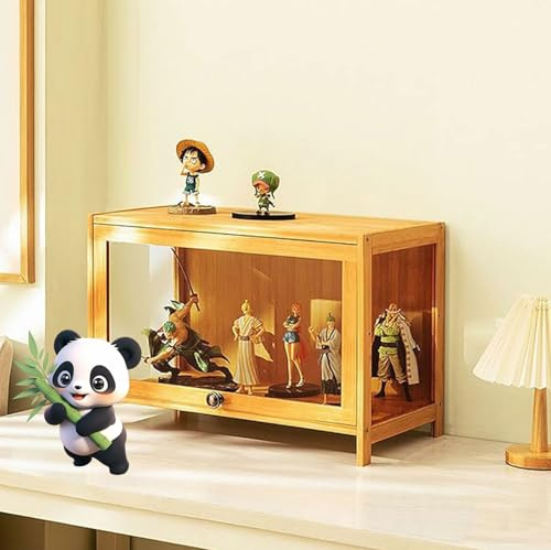 Moubhjd vitrinenschrank, sammlervitrine Wohnzimmer vitrine vitrine stehend leicht zu reinigen für Wohnzimmer und Büro, Auf DREI Seiten transparent(Size:80×33×40cm)