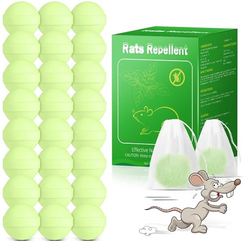 Jawell Wasp Repellent Indoor Outdoor- 24 Pcs Wasp and Bee Deterrent Balls Peppermint Oil, Long-Lasting Pest Repellent for Wasp, Bee, Mosquitoes, Fly