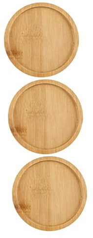 TOYANDONA 3piezas Platillos Redondos para Macetas Pequeños De Madera Soporte para Plantas
