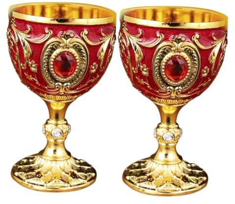ZUNOXAZ Bicchieri Da Liquore Retrò in Metallo Set Da 2 Pezzi 30 Ml Design Vintage Per Whisky e Cocktail Bicchieri Decorativi Per e Viaggi