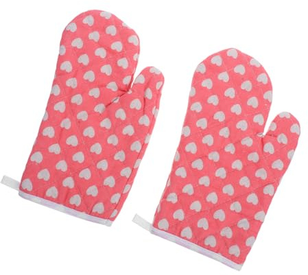 BESPORTBLE 2pcs Thick Cotton Oven Mitts for Women Heat Resistant Cooking Gloves for Baking Microwave and Oven Use Reusable Scald Kitchen Mittens with Easy Storage Design
