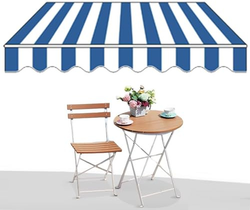 Toldo de protección UV con brazos extensibles, tamaños ajustables de 2 x 1,5 m a 5 x 3 m, toldo de patio montado en la pared con manivela, ideal para espacios al aire libre y balcones