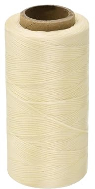 Fil de lin ciré très résistant pour la réparation de chaussures, le bricolage et l'artisanat en cuir beige 150D - 220 m x 0,8 mm