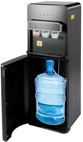 TONFEION Bodenstehender Wasserspender Kalt-Heiß 10-95℃ Doppelfunktion, 500W 220V Heißwasserspender mit Bodenbeladung, Kompatibel mit 19L Eimer Wasser, für Büro & Wohnheim