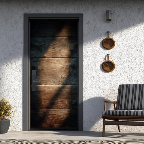 Holz Türtapete Holzbrett Türfolie 95x205 cm, Holzmaserung Türposter Selbstklebend Abnehmbar PVC Für Tür Küche Badezimmer Wohnzimmer Schlafzimmer Türaufkleber