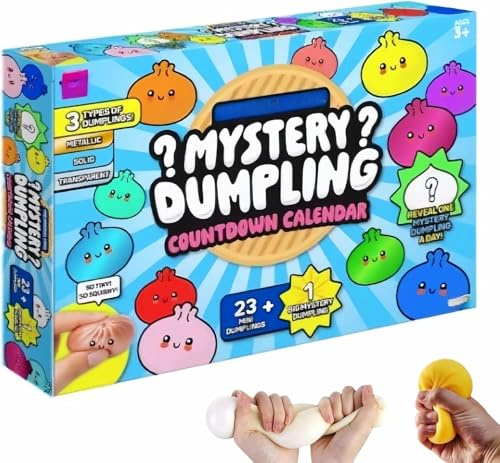 Dumpling Squishies, 2026 Squishies Dumpling Mystery Advent Countdown Calendar, 24 PCS Random Surprise Squishies Toys, Stress Relief Sensory Fidget Toy for Anxiety Relief Hand Relax, Birthday Gifts