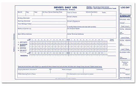 Rediform Blueline Driver's Daily Logbuch, selbstdurchschreibend, 13,7 x 22,2 cm, 31 Duplikate (S5031NCL)