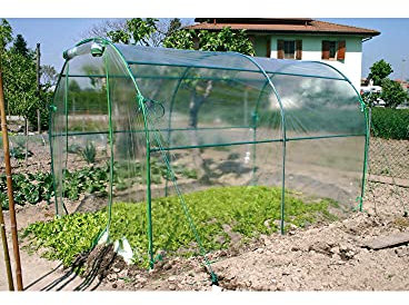 VERDEMAX cm 200 x 300 x 180 PREMIUM Gewächshaus mit Stahlkonstruktion und UV-beständigem Deckblatt INKLUSIVE