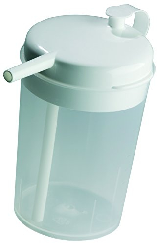 The Novo Drinking Cup with Re-usable Straw Ideal for those Confined to Bed who cannot sit up easily or without help Aids Independent Drinking Spill Proof if Tipped Over Hot and Cold Drinks