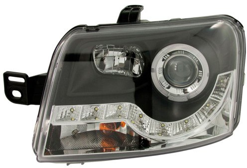 AutoStyle Satz Scheinwerfer TFL-Look passgenau | kompatibel mit Fiat Panda 2003-2008 - Schwarz