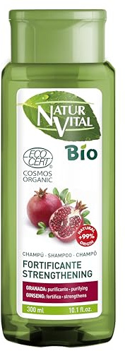 NaturVital Champú Bio Fortificante | Revitaliza y Fortalece el cabello | con Ginseng y Granada - 300 ml