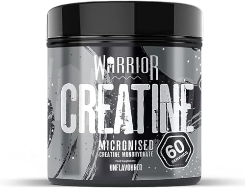 Warrior Creatine Monohydrate Powder 300g – Pure Micronised Creatine – 60 x 5g Servings – Creatine Supplement for Muscle Power, Strength & Recovery – Pre & Post Workout Powder (Unflavoured)