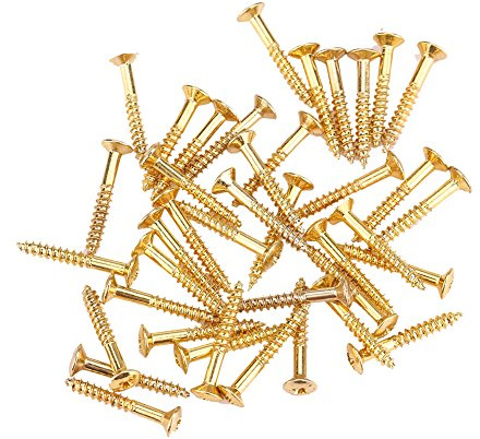 Gitarren-Pickup-Schrauben-Set, 40-teilig Gold, Humbucker Befestigungsring Kit, für Musiker Reparaturen Upgrades und Instrumentenbau