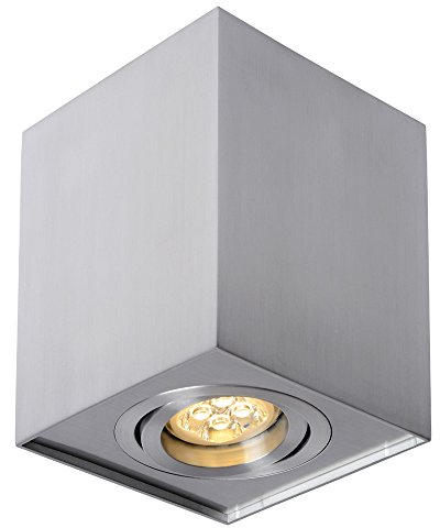 NCC-Licht LED Deckenleuchte Aufbauleuchte Deckenspot Downlight Eckig 6,5W GU10 4000K neutralweiß Aluminium silber schwenkbar