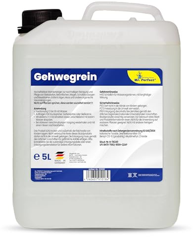 Mr. Perfect Intensiver Wegerein 1x5 Liter | Flechtenentferner für Pflastersteine, Terrassenplatten & Beton | Steinreiniger Intensiv Aussen entfernt Verschmutzungen zuverlässig| Made in Germany