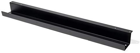 Kabelkanal, 7 x 9 x 102,5 cm, Schwarz | Kabelführung für den Schreibtisch aus pulverbeschichtetem Stahl mit Zugentlastungsclip; Kabelhalterung inklusive Schrauben
