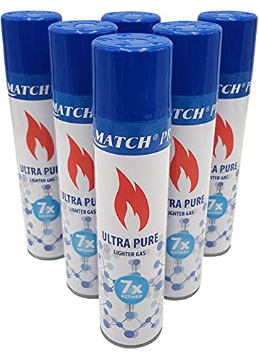 Vani Premium Nachfüllgas Gas Feuerzeuggas Feuerzeug Butangas + 1 Feuerzeug (6X ISO Butangas)