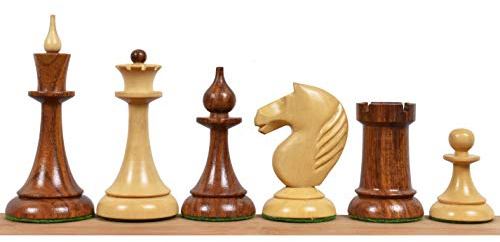 Royal Chess Mall -Juego de Piezas de ajedrez reproducidas letón soviético de 1950- Palisandro Dorado - 4