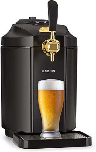 KLARSTEIN Skal - Tireuse à bière, Machine à bière, Appareil à bière, Adapté pour fûts de 5 litres, Système de cartouches CO2 à pression, 3 cartouches CO2 incluses, Écran LED, Silencieux, noir