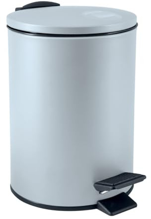 Spirella Kosmetikeimer 5 Liter Edelstahl mit Absenkautomatik und Inneneimer Adelar Badezimmer Mülleimer Softclose Abfalleimer Ice Blau